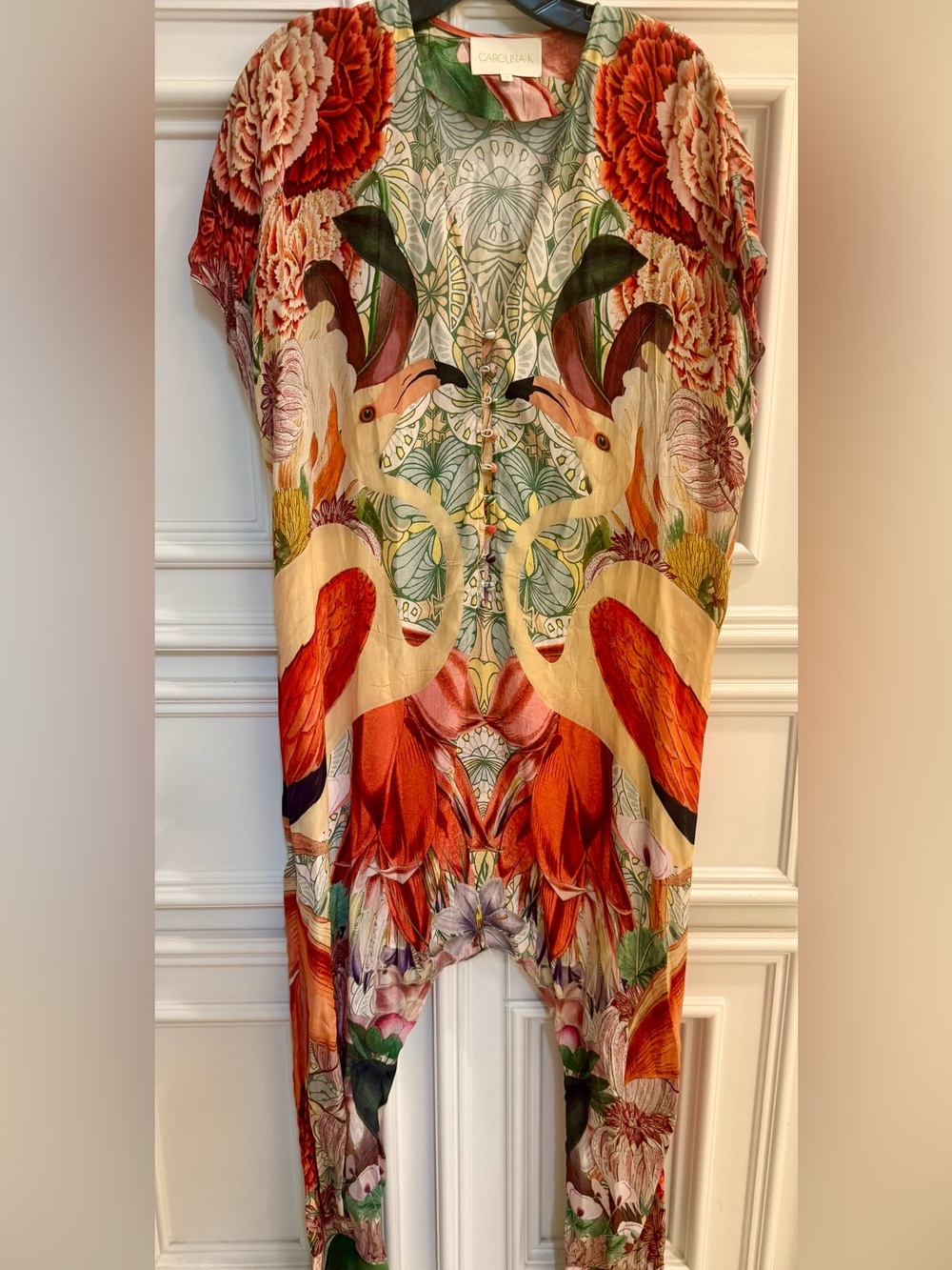 Camilla Red Floral Flamingo Print Jumpsuit
